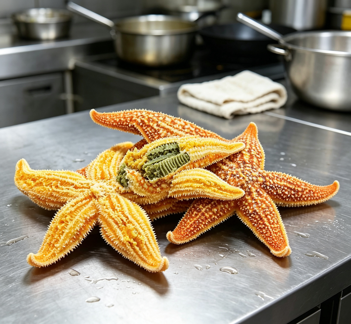 Preserved sea star showing its natural spiny texture