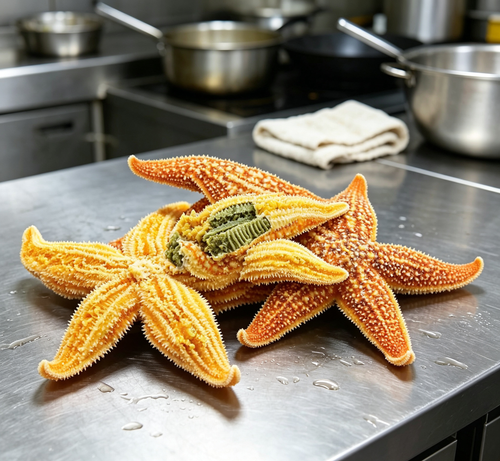 Preserved sea star showing its natural spiny texture
