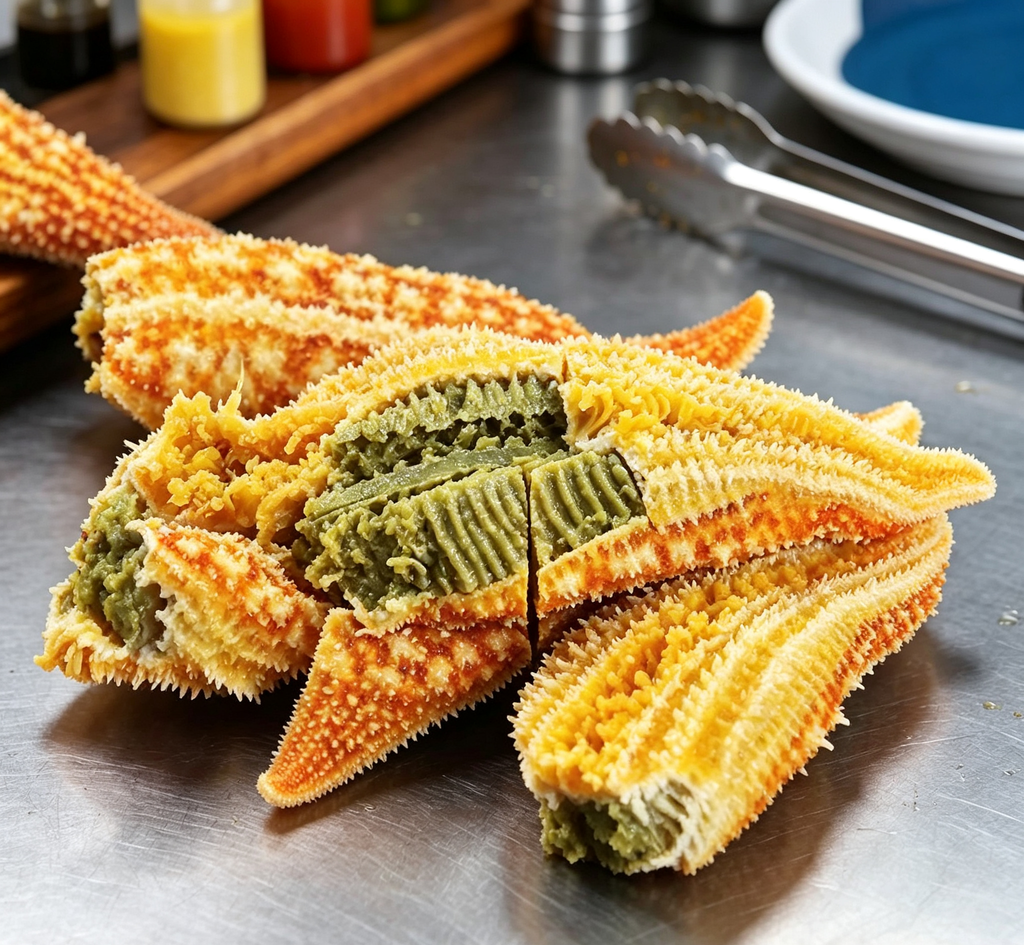 Crispy star-shaped gourmet snacks arranged for serving